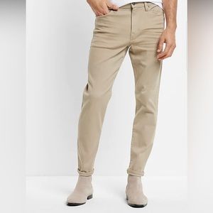 Athletic Slim Tapered Chino Hyper Stretch Pants- Cream